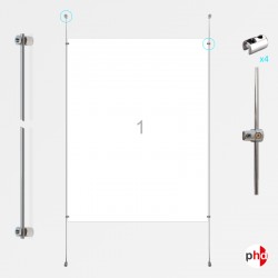 1x A0 Wall / Wall Rod Display Set (Portrait)