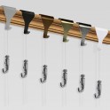 Moulding Hook Clear Cable Set (Self Locking Hook)