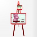 Wooden Display Easel With Artist Caption Card Tray