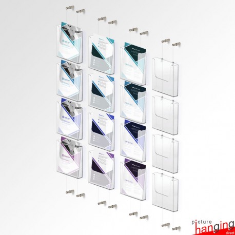 Wall Cable Leaflet Holder Kit (A4 A5 DL Brochure sizes)
