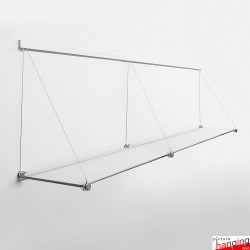 Cliprail Long Shelving (150cm Glass Shelf & Cables)