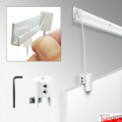 All White Panel Hanging Kits for Jrail Crail Prail White Picture Rails