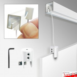 All White Panel Hanging Kits for Jrail Crail Prail White Picture Rails