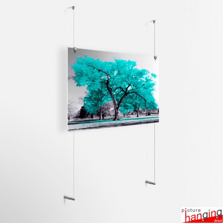 Hanging Steel Plate Art / Metal Print 'Ceiling-to-Wall' Cable Kit