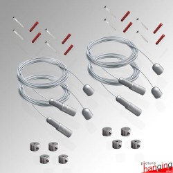 Cable Hanging Shelves Kit, Ceiling-to-Floor Cables For Shelving With Holes (Fittings Only)