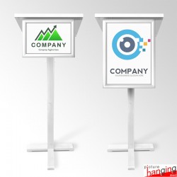 White Lectern With Frame & Clear Placemat (A4 A3 A2 A1 Branding Display)