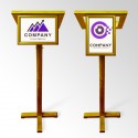 Gold Lectern With Frame & Clear Placemat (A4 A3 A2 A1 Branding Display)
