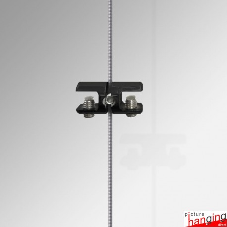 Black Cable Shelf Support, Double (6MM, 8MM, 10MM Horizontal Grip)
