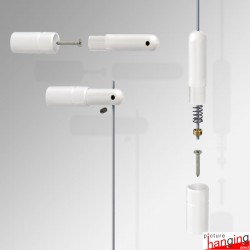 Wall to Floor White Cable Fitting