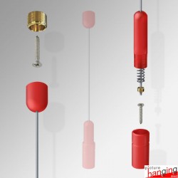 Ceiling to Floor Red Cable Fitting