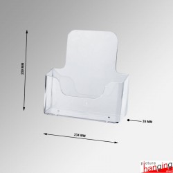 Counter Top Brochure Holder, A4 A5 DL Leaflet Dispenser (Clear Acrylic)