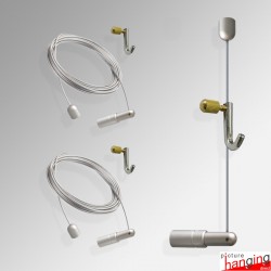 Cable Display Canvas Hanging Kit - Ceiling-to-Wall Cables & Fittings for Artwork & Signs