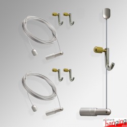 Cable Display Canvas Hanging Kit - Ceiling-to-Wall Cables & Fittings for Artwork & Signs