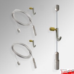 Cable Display Canvas Hanging Kit - Ceiling-to-Floor Cables & Fittings for Artwork & Signs