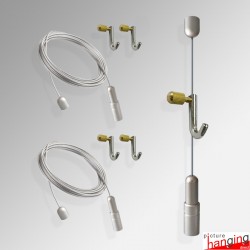 Cable Display Canvas Hanging Kit - Ceiling-to-Floor Cables & Fittings for Artwork & Signs
