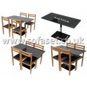 Bistro Pedastal -Granite table and chairs
